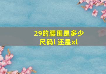 29的腰围是多少尺码l 还是xl